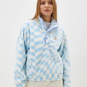 Obey Blue and White Checkered Sweater